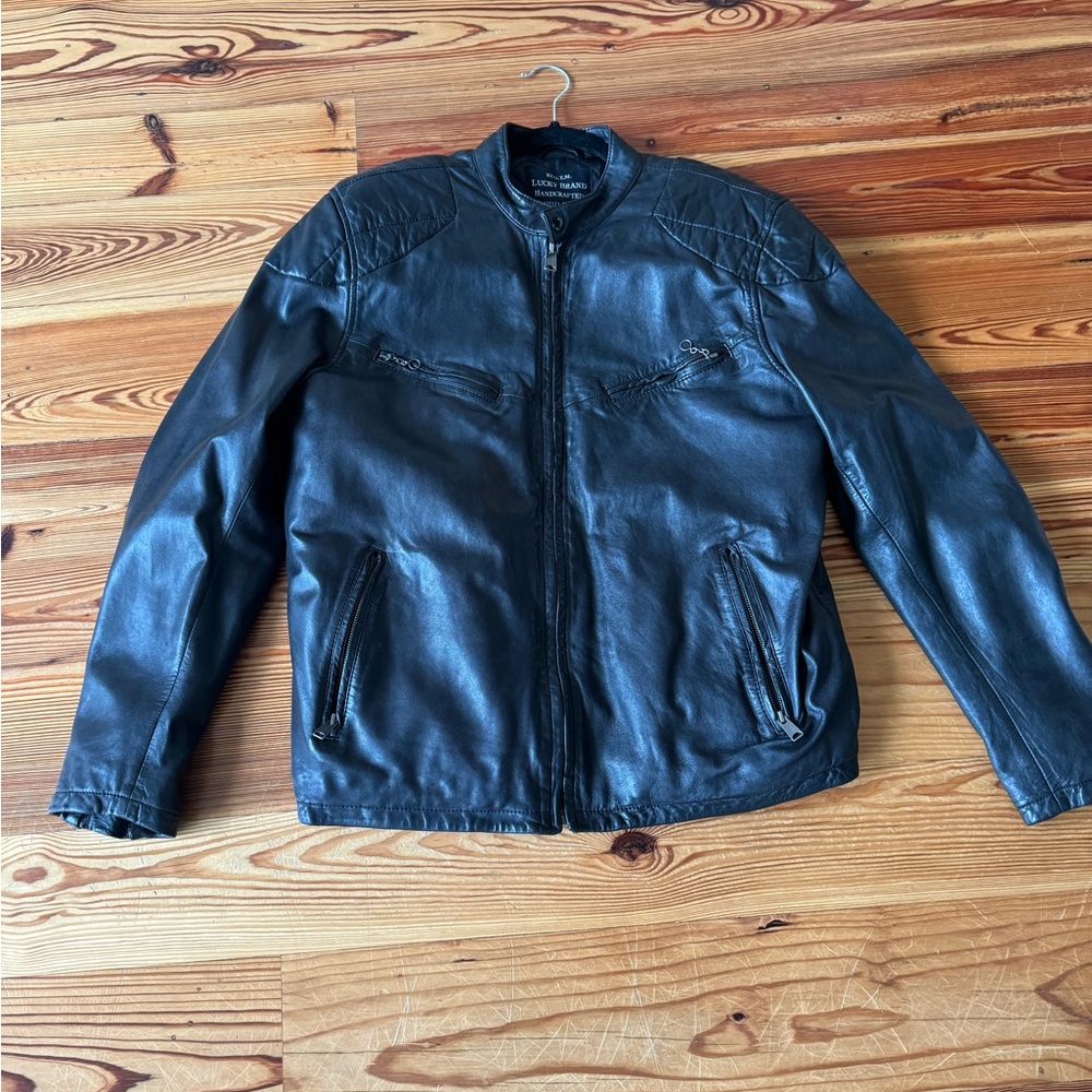 Leather Jacket. Lucky Brand. Black Sixe XL